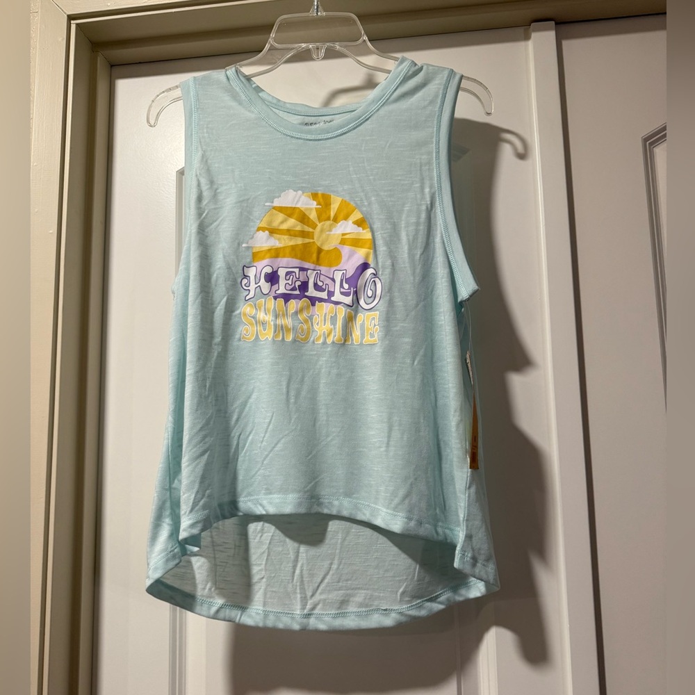 NWT Sendara Light Blue 'Hello Sunshine' Tank Top Size M